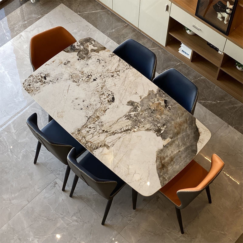 Modern Rectangle Sintered Stone Dining Table Set 1/2/7 Pieces Dining Set for Home Use
