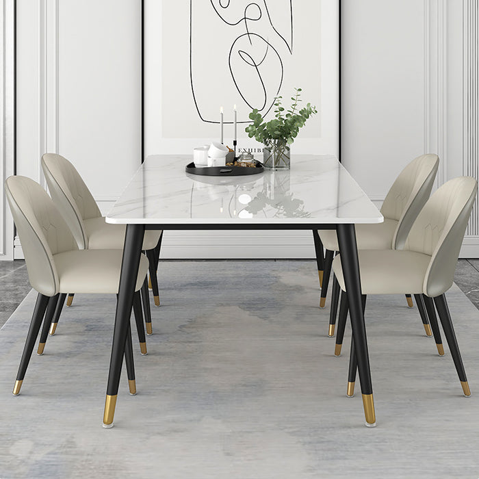 Glam Style Sintered Stone Dining Set Round 1/4/5/7 Pieces Dining Set