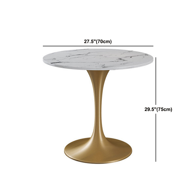 Glam Sintered Stone Dining Table Set Round 1/2/4/5 Pieces Dining Set for Home Use