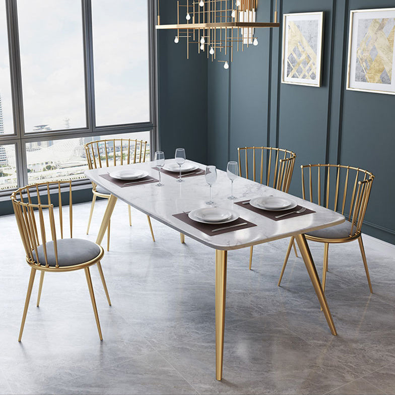 Glam Style Rectangle Dining Set 1/5/6 Pieces Dining Set for Dining Areas