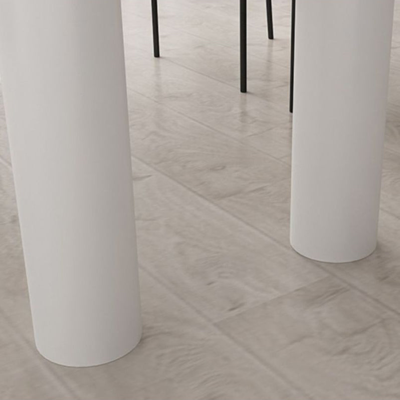 Free Form Dining Table Modern Sintered Stone Top Iron Base Table