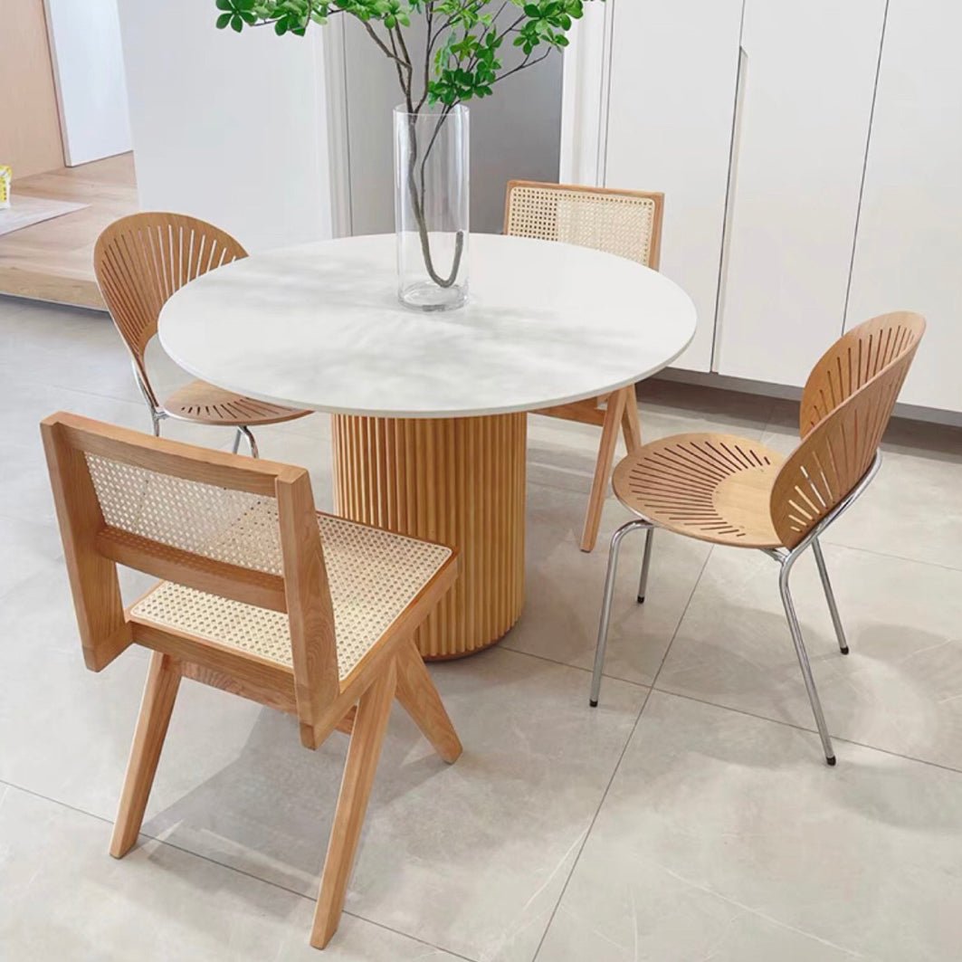 Round Shape Home Dining Table Modern Wooden Dining Room Table
