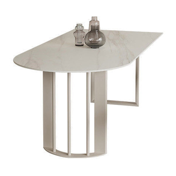 Simplicity Free Form Table Sintered Stone Top Iron Base Dining Table
