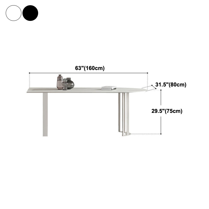 Simplicity Free Form Table Sintered Stone Top Iron Base Dining Table