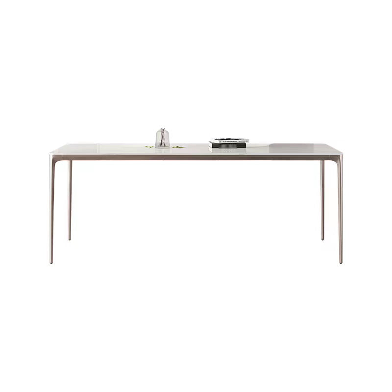 Modern Rectangle Dining Table Sintered Stone Table with 4 Legs