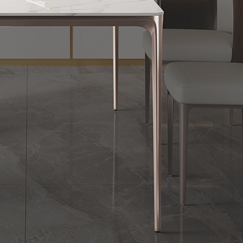 Modern Rectangle Dining Table Sintered Stone Table with 4 Legs