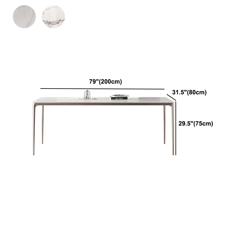 Modern Rectangle Dining Table Sintered Stone Table with 4 Legs