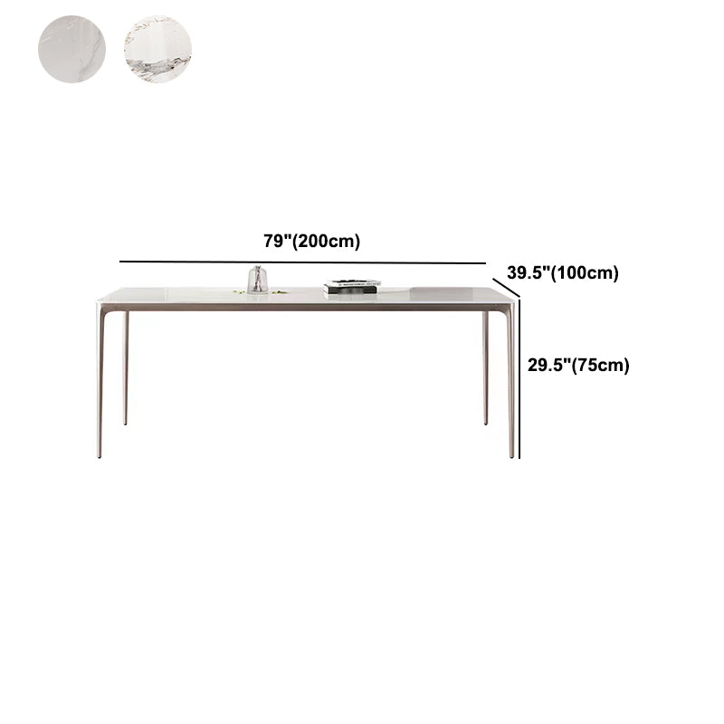 Modern Rectangle Dining Table Sintered Stone Table with 4 Legs