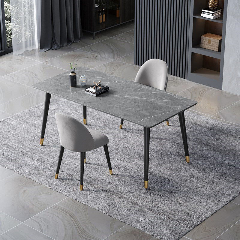 Rectangle 4 Legs Dining Table Modern Dining Room Table of Sintered Stone