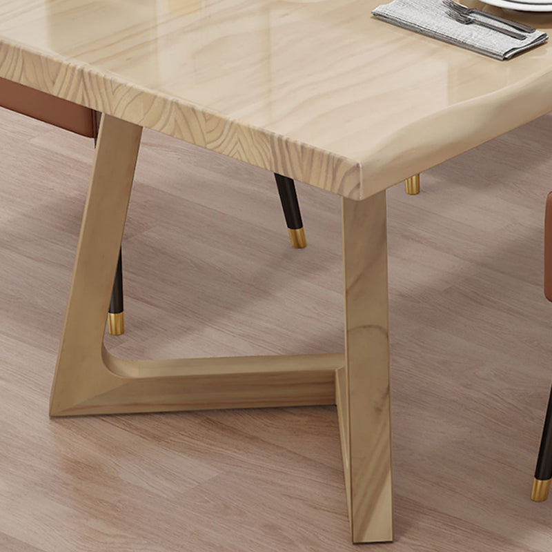 Modern Style Dining Table Rectangle Solid Wood Table for Home
