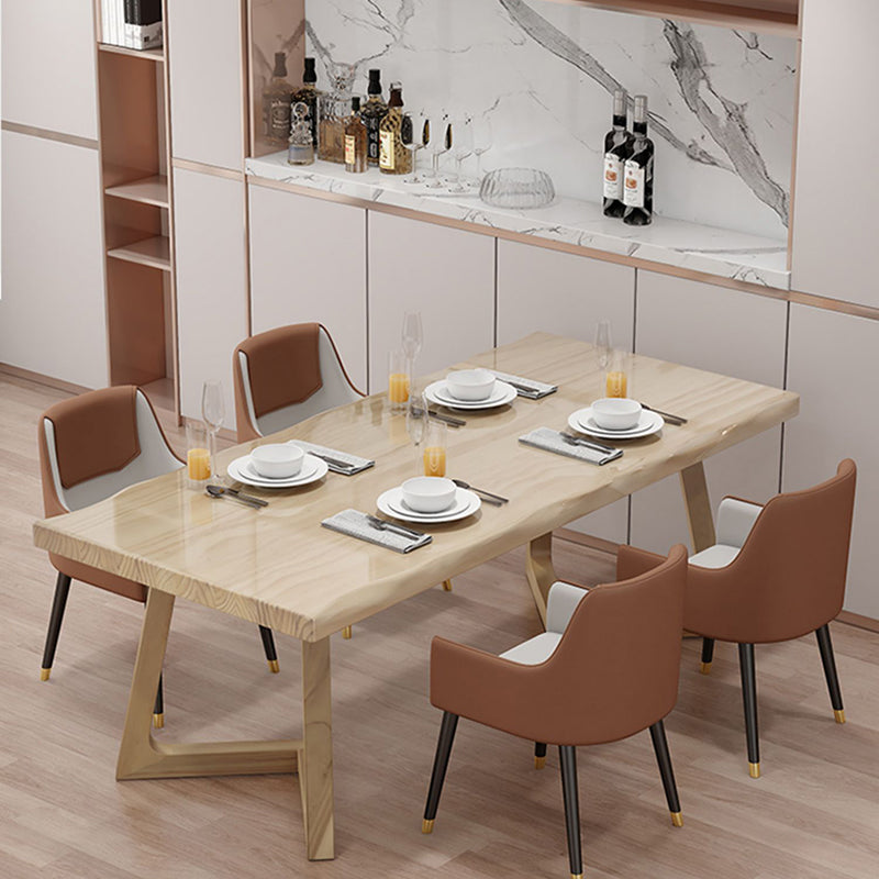 Modern Style Dining Table Rectangle Solid Wood Table for Home