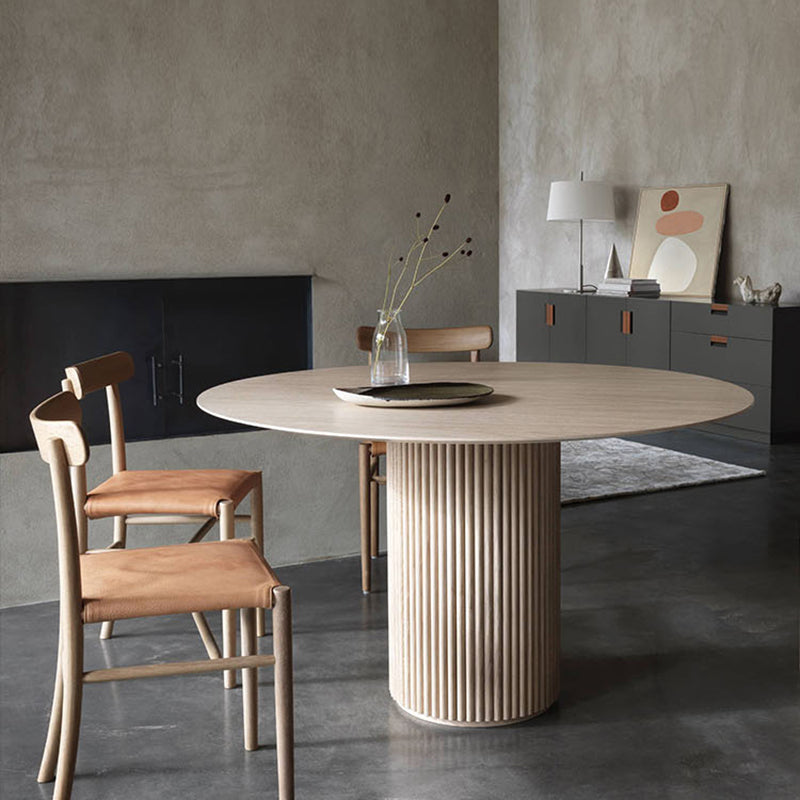 Modern White in Wood Counter Table Round Dining Table for Kitchen