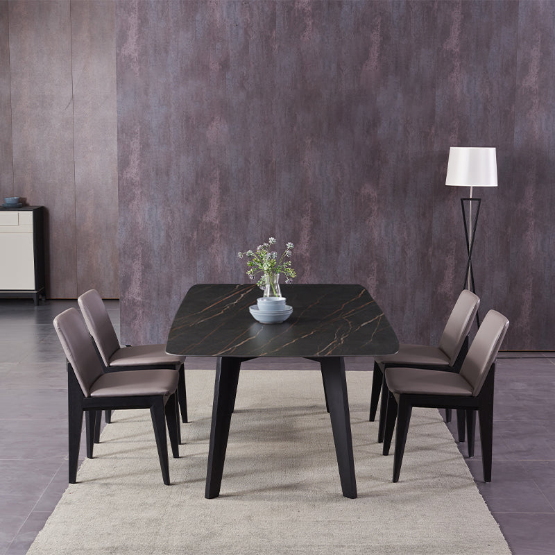 Industrial Black Table for Restaurant Dining Table with Wooden 4 Legs