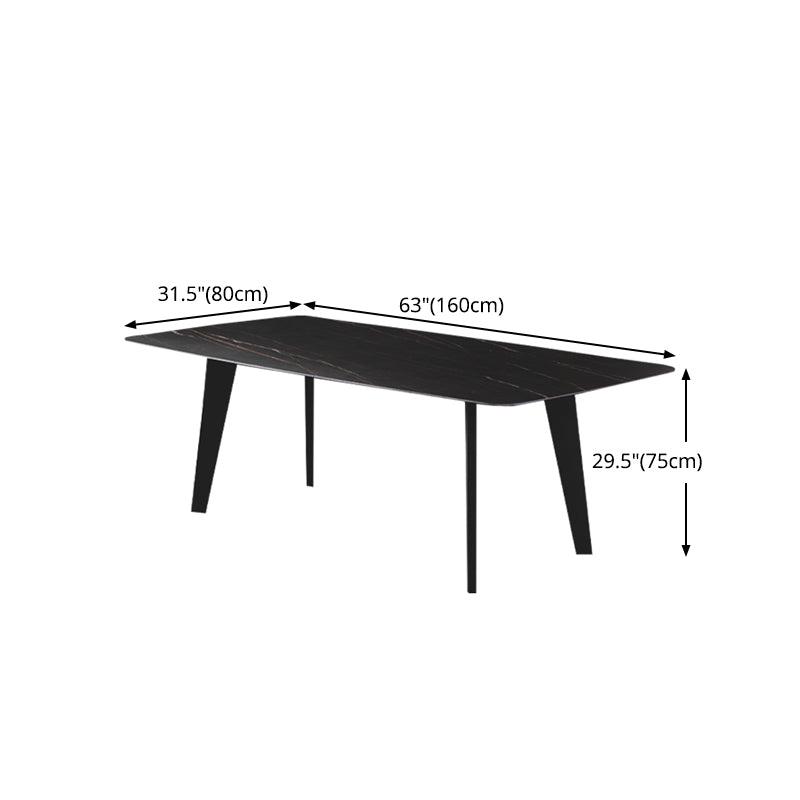 Industrial Black Table for Restaurant Dining Table with Wooden 4 Legs