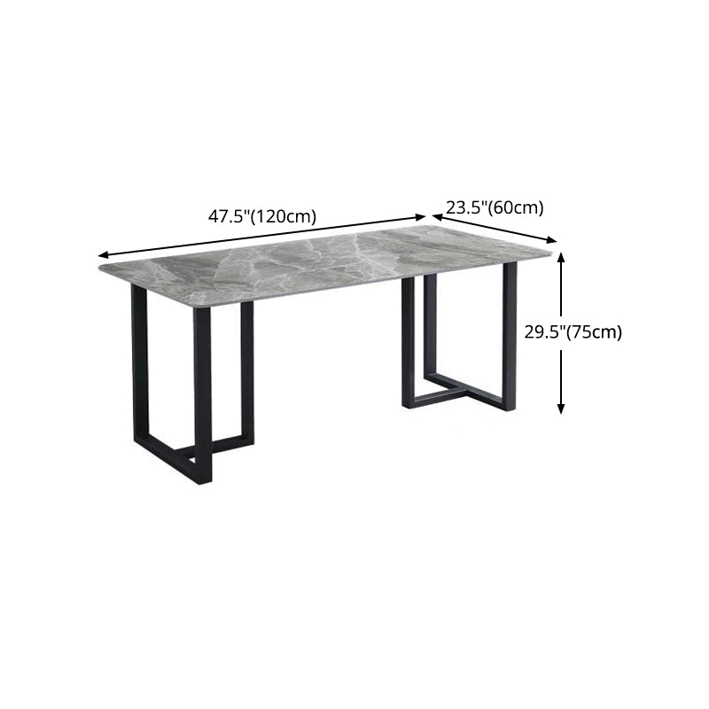 Sintered Stone Dining Table Modern Double Pedestal Table for Home Use