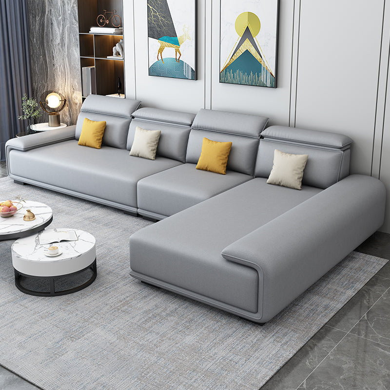 30.3"H Modern Faux Leather Square Arm Sofa & Chaise for Living Room