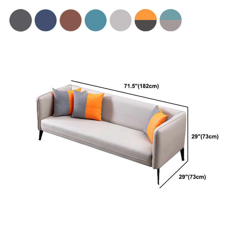 Genuine Leather Sofa 28.74" D x 28.74" H Tuxedo Arm Sofa for Living Room