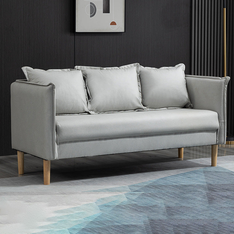 Square Arm Sofa 25.59" D x 26.371" H Faux Leather Sofa for Living Room