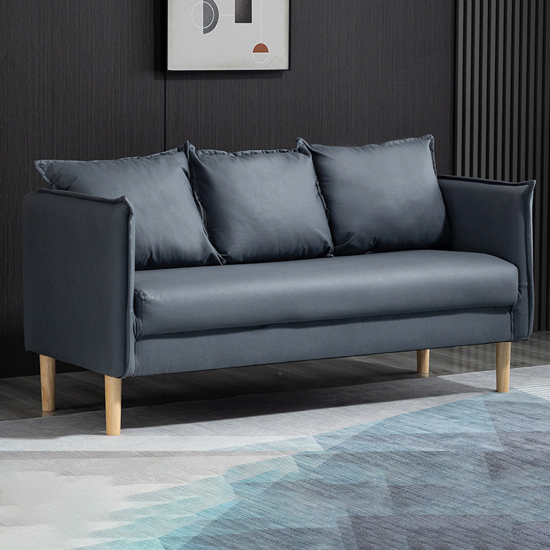 Square Arm Sofa 25.59" D x 26.371" H Faux Leather Sofa for Living Room