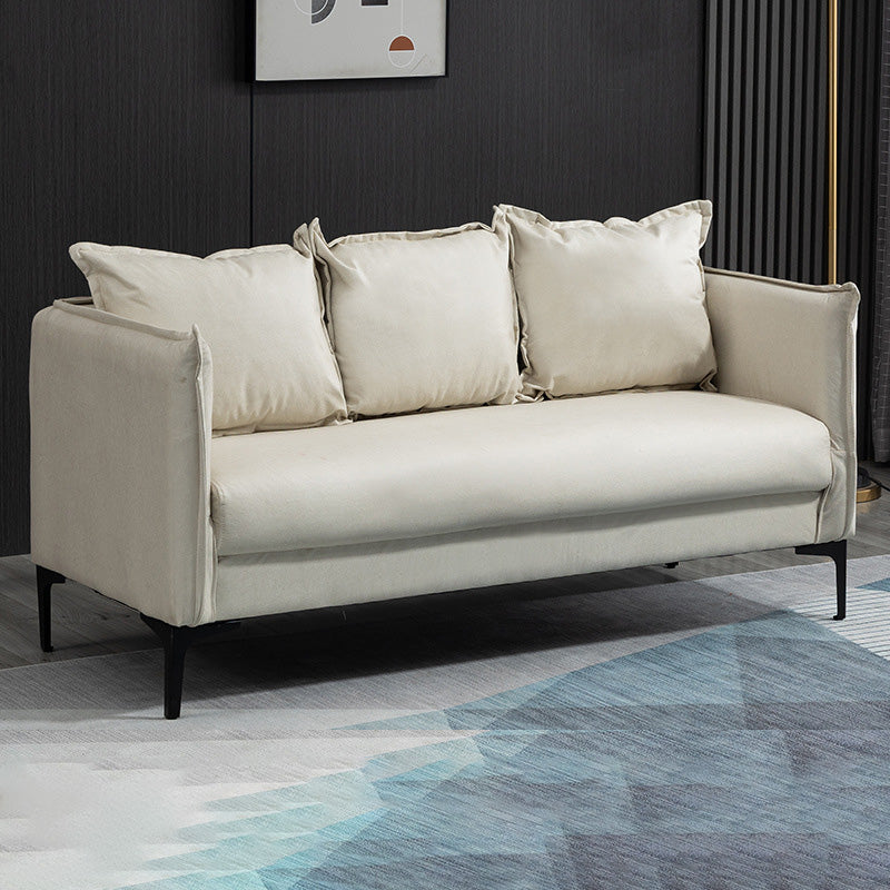 Square Arm Sofa 25.59" D x 26.371" H Faux Leather Sofa for Living Room