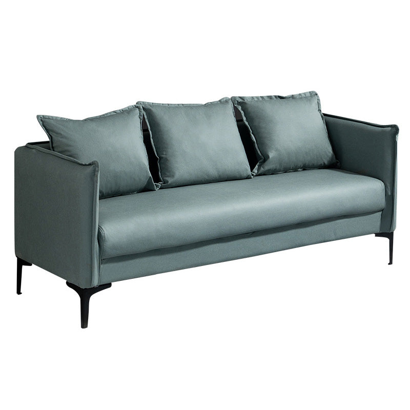 Square Arm Sofa 25.59" D x 26.371" H Faux Leather Sofa for Living Room