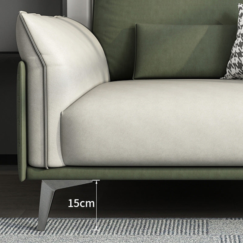 Faux Leather Stain Resistant Contemporary Sofa Couch in Green