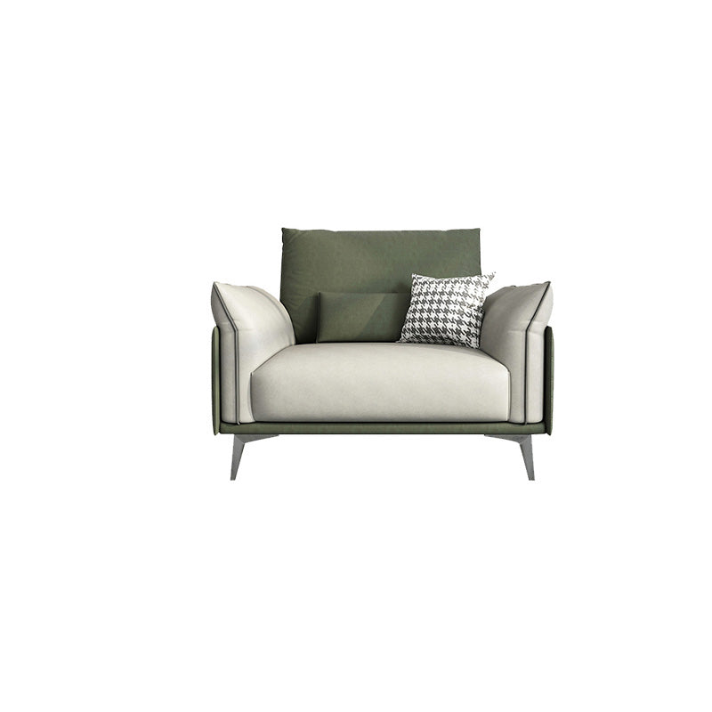 Faux Leather Stain Resistant Contemporary Sofa Couch in Green