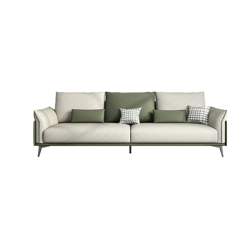 Faux Leather Stain Resistant Contemporary Sofa Couch in Green