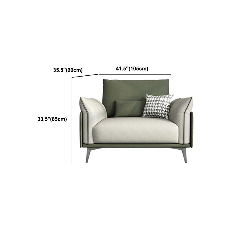 Faux Leather Stain Resistant Contemporary Sofa Couch in Green