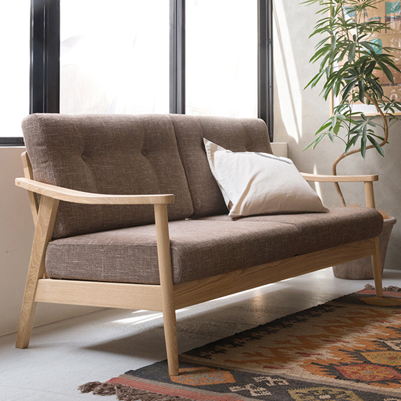 Living Room Contemporary Square Arm Stationary Slipcovered Sofa