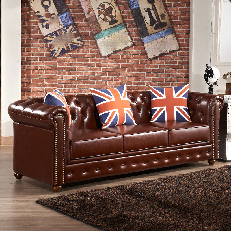 Tufted Split-Back Sofa 33.46" D x 29.52" H Rolled Arm Sofa for Living Room