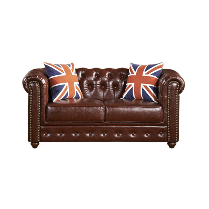 Tufted Split-Back Sofa 33.46" D x 29.52" H Rolled Arm Sofa for Living Room
