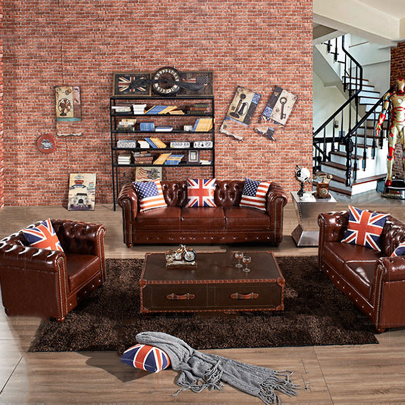 Tufted Split-Back Sofa 33.46" D x 29.52" H Rolled Arm Sofa for Living Room
