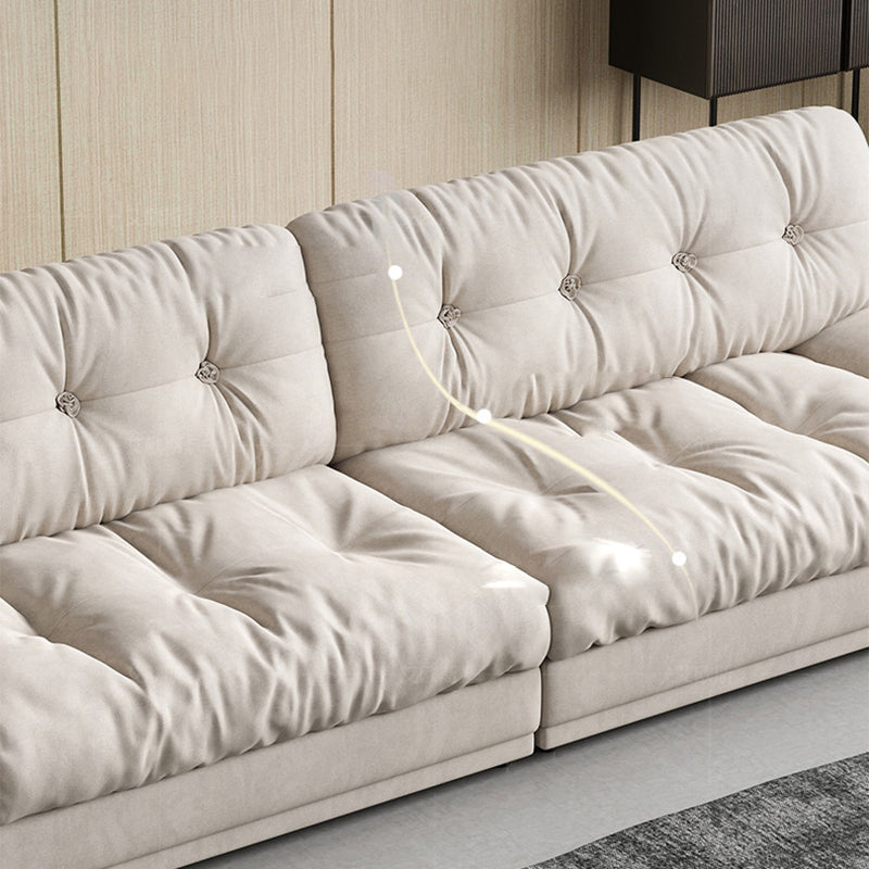 Faux Leather/ Suede Contemporary Tufted Split-Back Settee Sofa