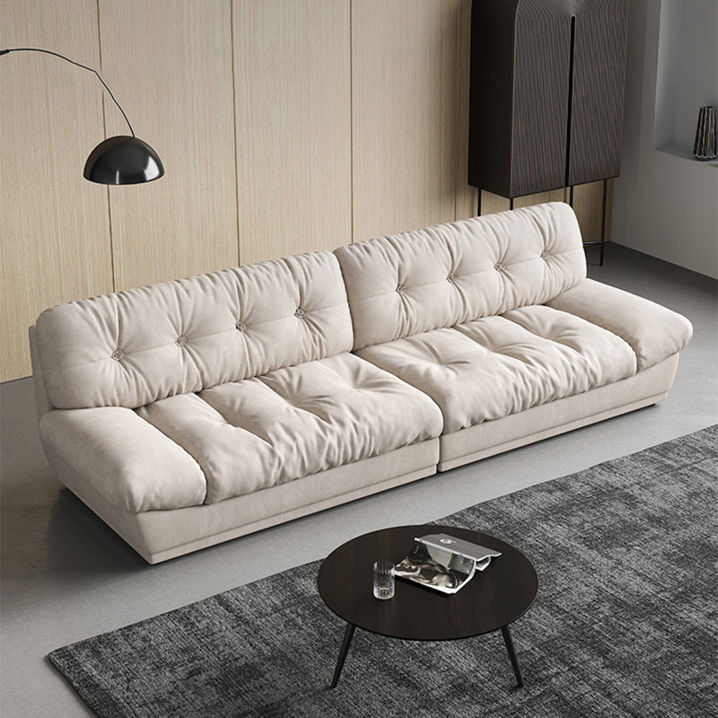 Faux Leather/ Suede Contemporary Tufted Split-Back Settee Sofa