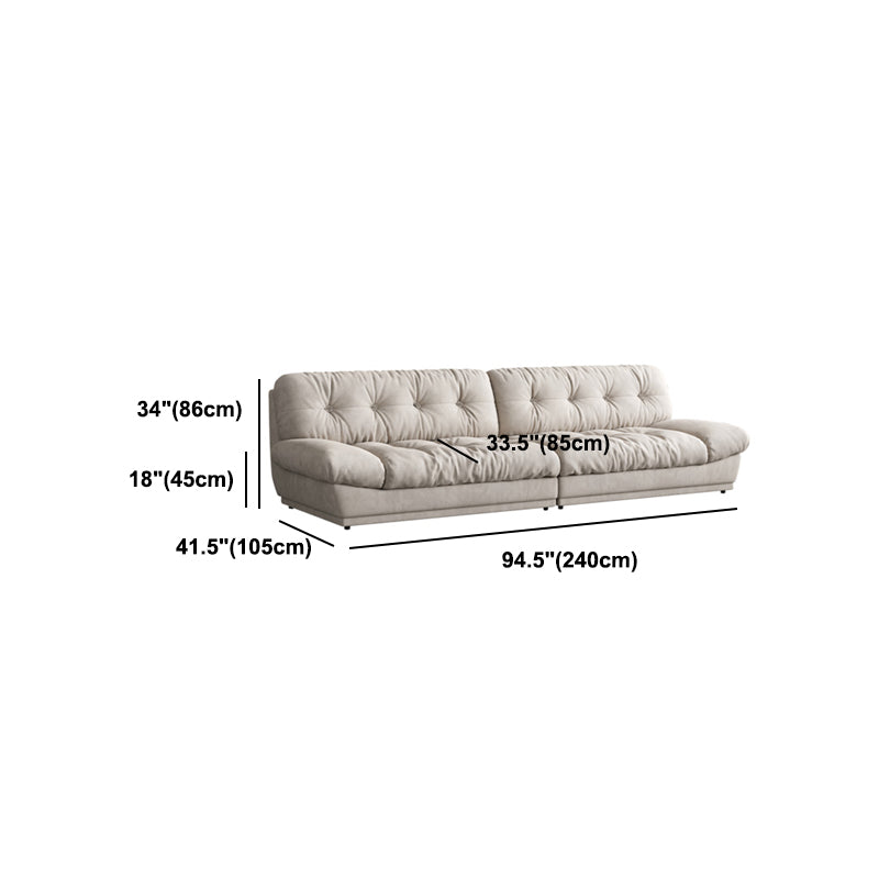 Faux Leather/ Suede Contemporary Tufted Split-Back Settee Sofa
