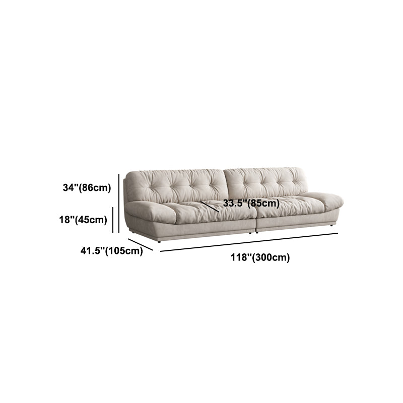 Faux Leather/ Suede Contemporary Tufted Split-Back Settee Sofa