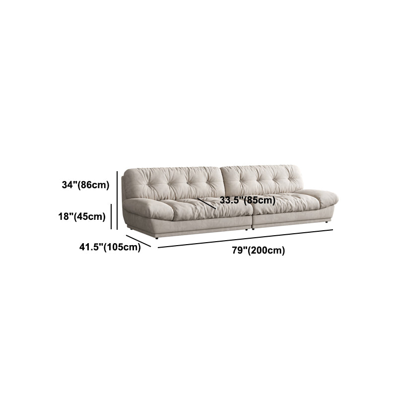 Faux Leather/ Suede Contemporary Tufted Split-Back Settee Sofa