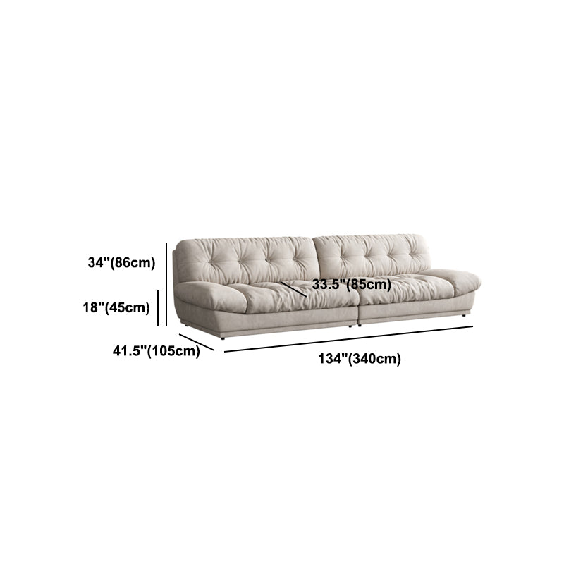 Faux Leather/ Suede Contemporary Tufted Split-Back Settee Sofa