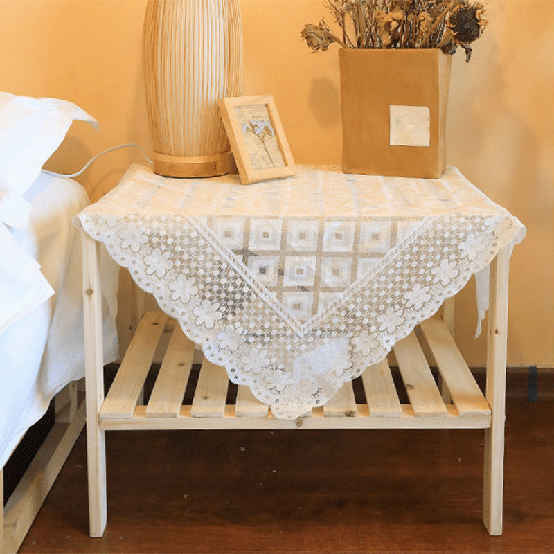 Modern Natural Nightstand 14" Tall Bedside Cabinet with Shelf