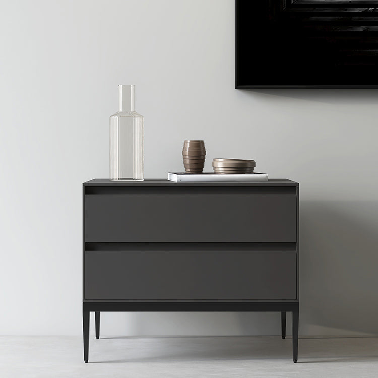 20" Tall 2 - Drawer Nightstand with Metal Legs Glam Night Table