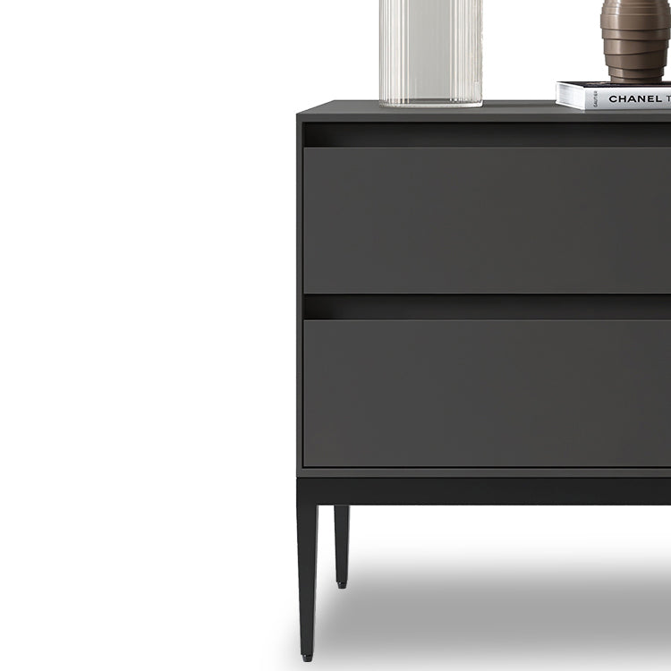 20" Tall 2 - Drawer Nightstand with Metal Legs Glam Night Table