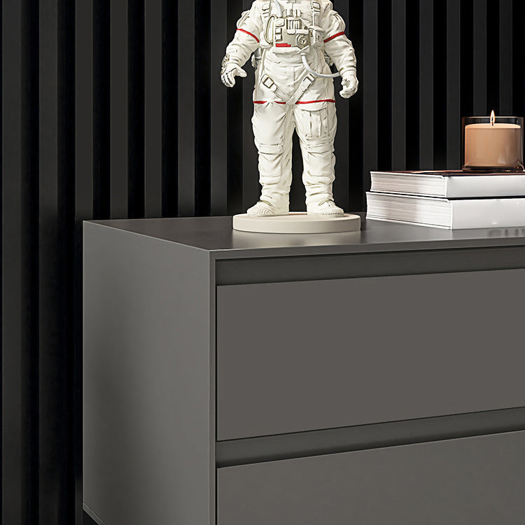 20" Tall 2 - Drawer Nightstand with Metal Legs Glam Night Table