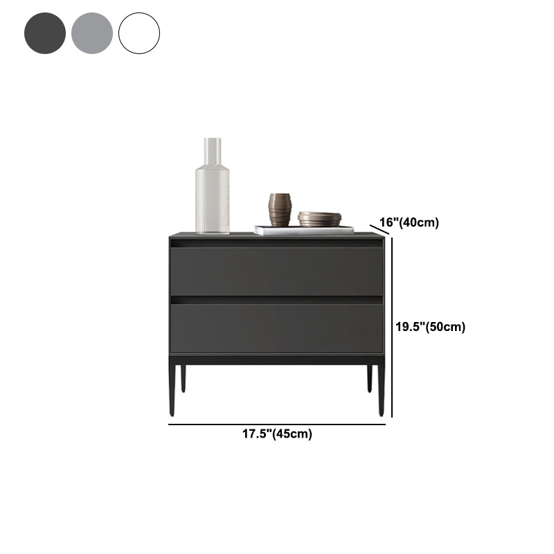 20" Tall 2 - Drawer Nightstand with Metal Legs Glam Night Table