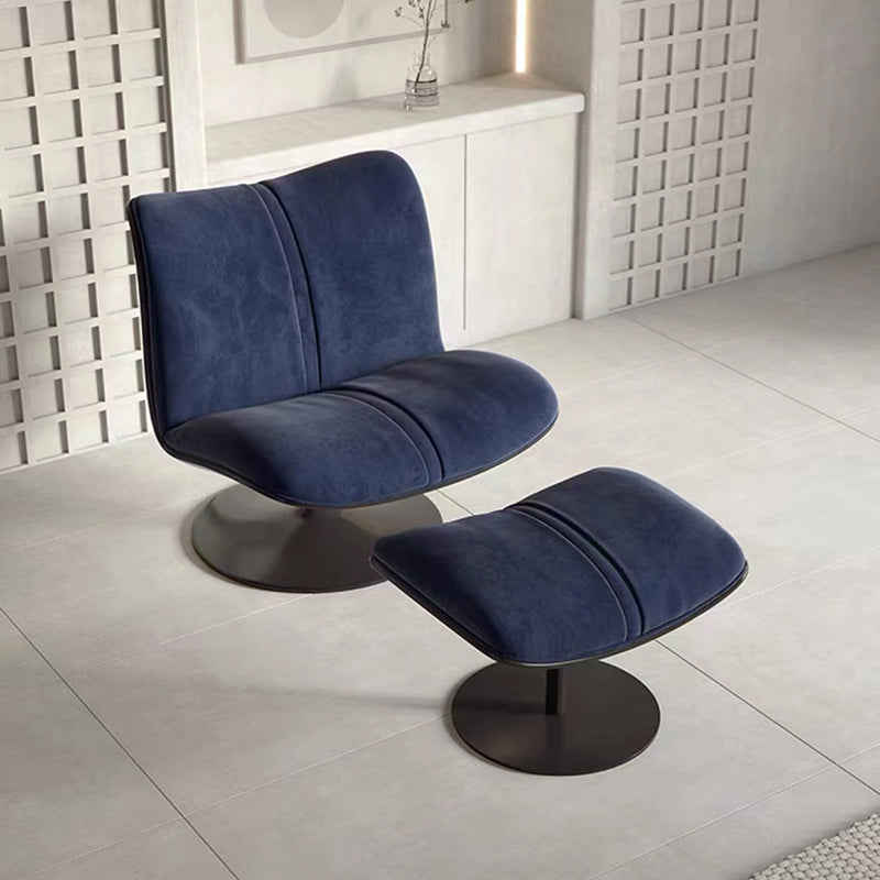 Contemporary Swivel Accent Chair Suede Lounge Chair in 38"L x 34"W x 19"H