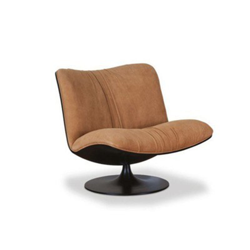 Contemporary Swivel Accent Chair Suede Lounge Chair in 38"L x 34"W x 19"H