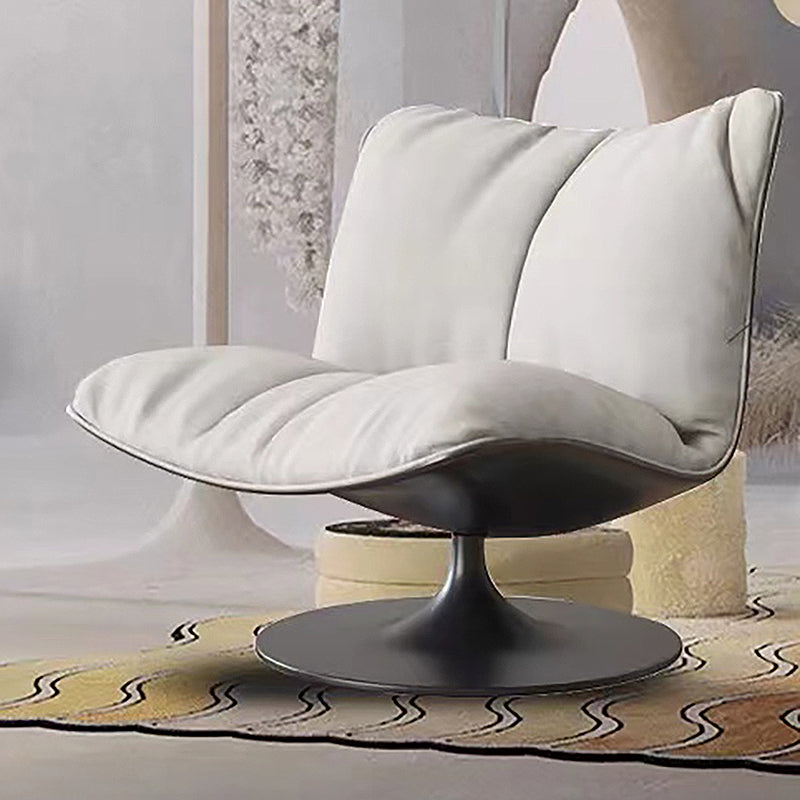 Contemporary Swivel Accent Chair Suede Lounge Chair in 38"L x 34"W x 19"H