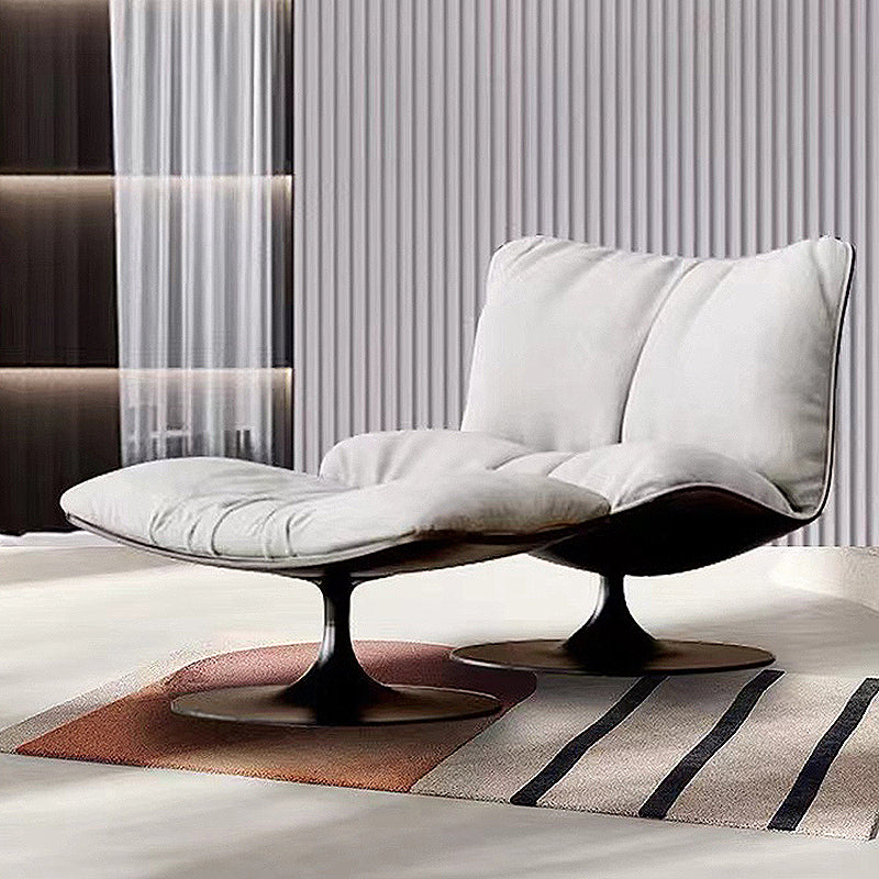 Contemporary Swivel Accent Chair Suede Lounge Chair in 38"L x 34"W x 19"H