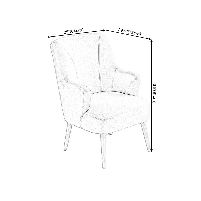 25.19"Wide x 35.82"High Recessed Arms Chair with Tight Back and Basic Four Legs