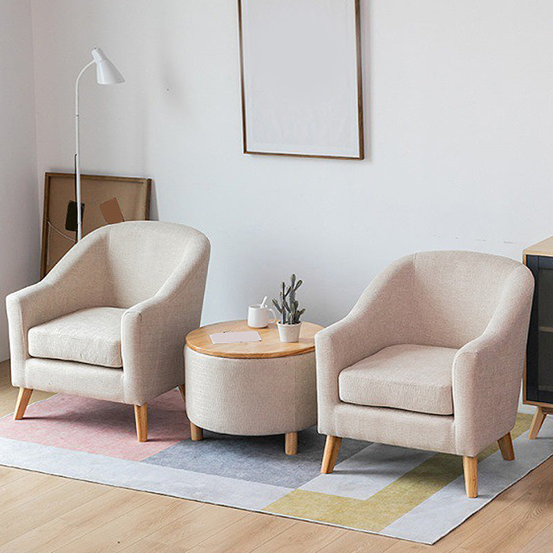 Basic Four Leg Chair with Sloped Arms and Removable Cushions